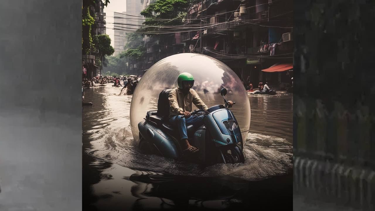 स्कुटरवरून दोघांना मोठा बबलची अवश्यकता आहे याचा विचार करून आणखी चित्र समोर येतं. यात बऱ्यापैकी स्पेस असून दोघं जण आरामात प्रवास करू शकतात असं दिसत आहे. (Photo- Instagram)