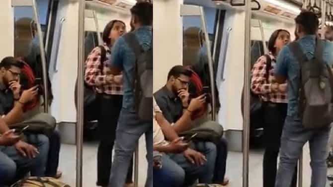 सटाक्.... दिल्ली मेट्रोत आता भांडणही; तरूणीने तरूणाला लगावली थप्पड; Video व्हायरल