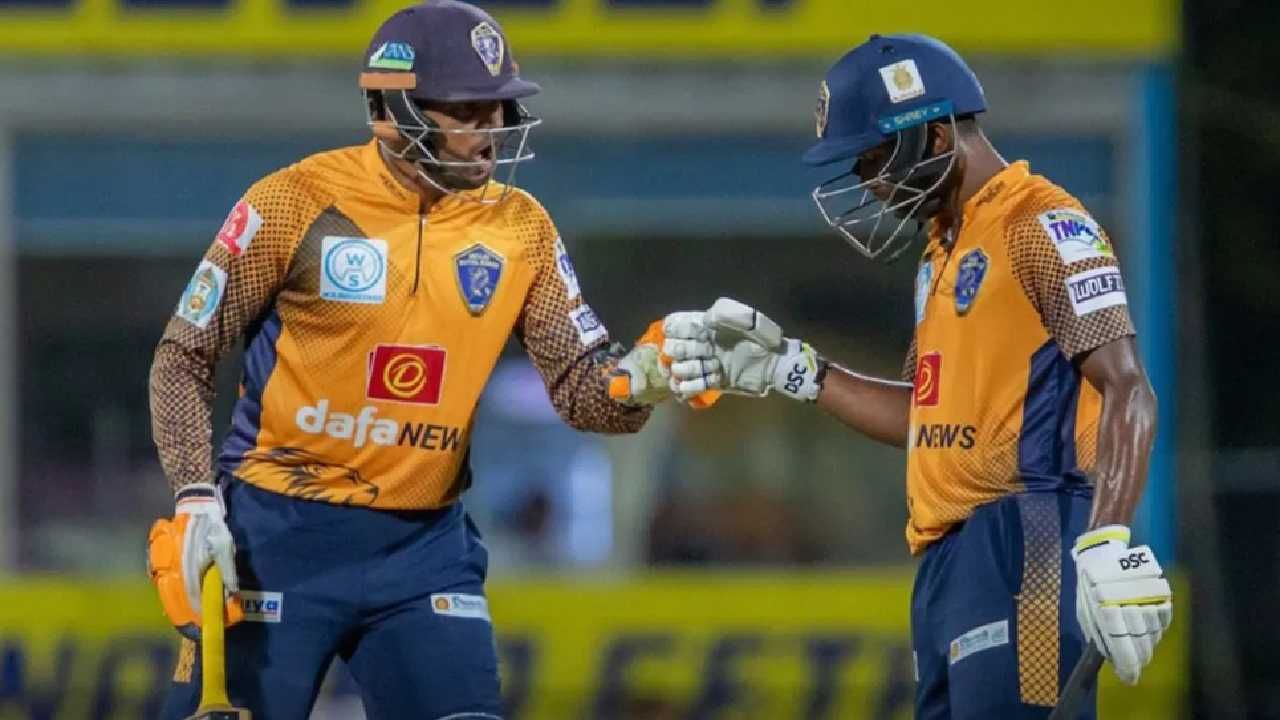 TNPL 2023 : क्रिकेटच्या मैदानातले नवीन 'जय-वीरु', दे दणादण 6,6,6,6,6, एका ओव्हरमध्ये 33 रन्स, VIDEO