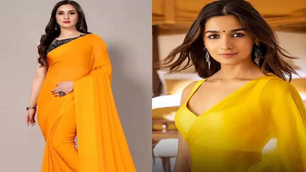 ‘रॉकी और राणी की प्रेम कहाणी’ सिनेमात अभिनेत्रीने पिवळ्या रंगाची साडी नेसली आहे. जी तुम्ही ऑनलाईन खरेदी करु शकता. सध्या सर्वत्र अभिनेत्रीच्या साड्यांची चर्चा रंगत आहे.