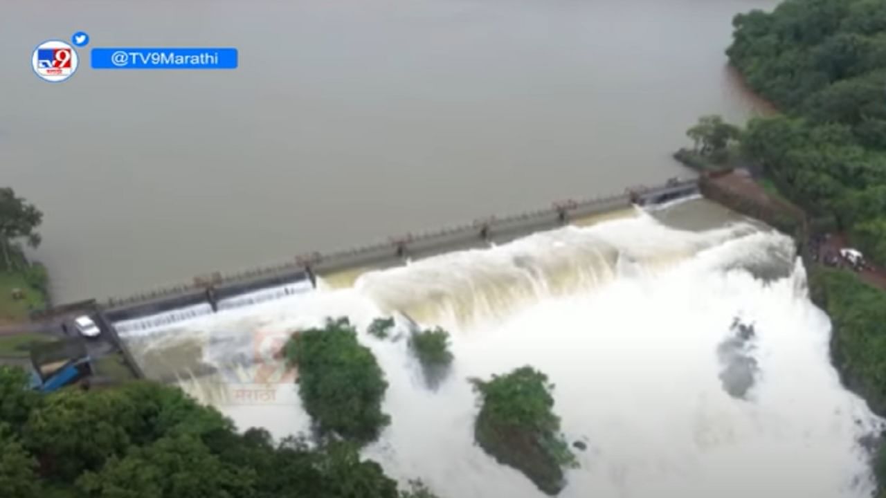 कोल्हापुरातील राधानगरी धरण पूर्ण क्षमतेने भरलं, बघा धरणाची विहंगम ड्रोन दृश्य