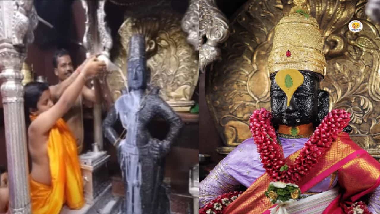 पंढपुरात विठ्ठलाची पूजा पुन्हा वादाच्या भोवऱ्यात; व्हिडीओ व्हायरल, काय आहे प्रकरण? पंढपुरात विठ्ठलाची पूजा पुन्हा वादाच्या भोवऱ्यात; व्हिडीओ व्हायरल, काय आहे प्रकरण?