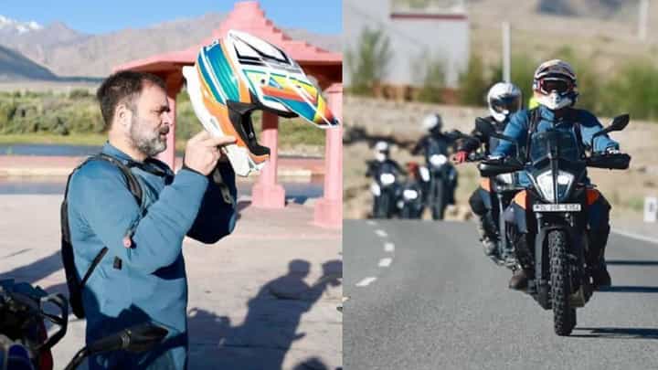 राहुल गांधी यांची लडाखच्या रस्त्यावर स्पोर्ट्स बाईकची राईड; फोटो सोशल मिडियावर व्हायरल राहुल गांधी यांची लडाखच्या रस्त्यावर स्पोर्ट्स बाईकची राईड; फोटो सोशल मिडियावर व्हायरल