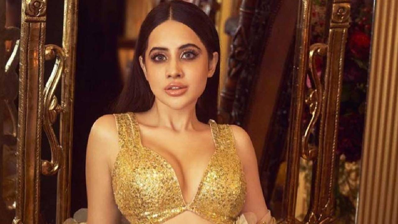 उर्फी जावेद हिने क्राॅप टाॅप यावेळी घातलेला दिसत आहे. मात्र, या क्राॅप टाॅपवर काळ्या आणि निळ्या रंगाची एक वेगळीच डिझाईन दिसत आहे. 