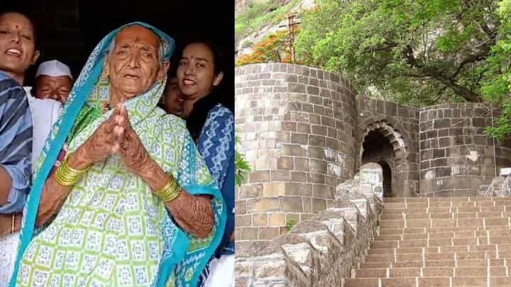 वय वर्ष अवघं 94, या वयातही आजीबाई तरतरीत, शिवनेरी किल्ला केला सर वय वर्ष अवघं 94, या वयातही आजीबाई तरतरीत, शिवनेरी किल्ला केला सर