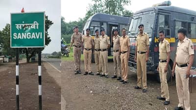 Dhule News : धुळे दगडफेक प्रकरण, पोलिसांकडून सांगवी गावात रुट मार्च