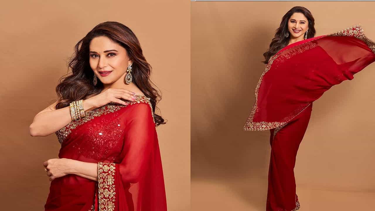 अभिनेत्री माधुरी दीक्षित (Madhuri Dixit) कायम वेग-वेगळ्या लूकमध्ये फोटो आणि व्हिडीओ सोशल मीडियावर पोस्ट करत असते. पण साडीमध्ये अभिनेत्रीचं सौंदर्य अधिक फुलून दिसतं.