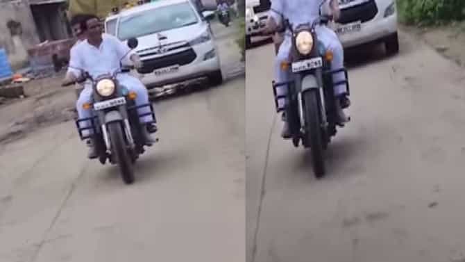 औरंगाबादमध्ये या केंद्रीय मंत्र्याची विना हेल्मेट बुलेट राइड, कार्यकर्ते काय आदर्श घेणार?