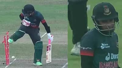 NZ vs BAN : मुश्फिकुर रहीम याने लाथ मारताच पंचांनी घोषित केलं बोल्ड, Video व्हायरल