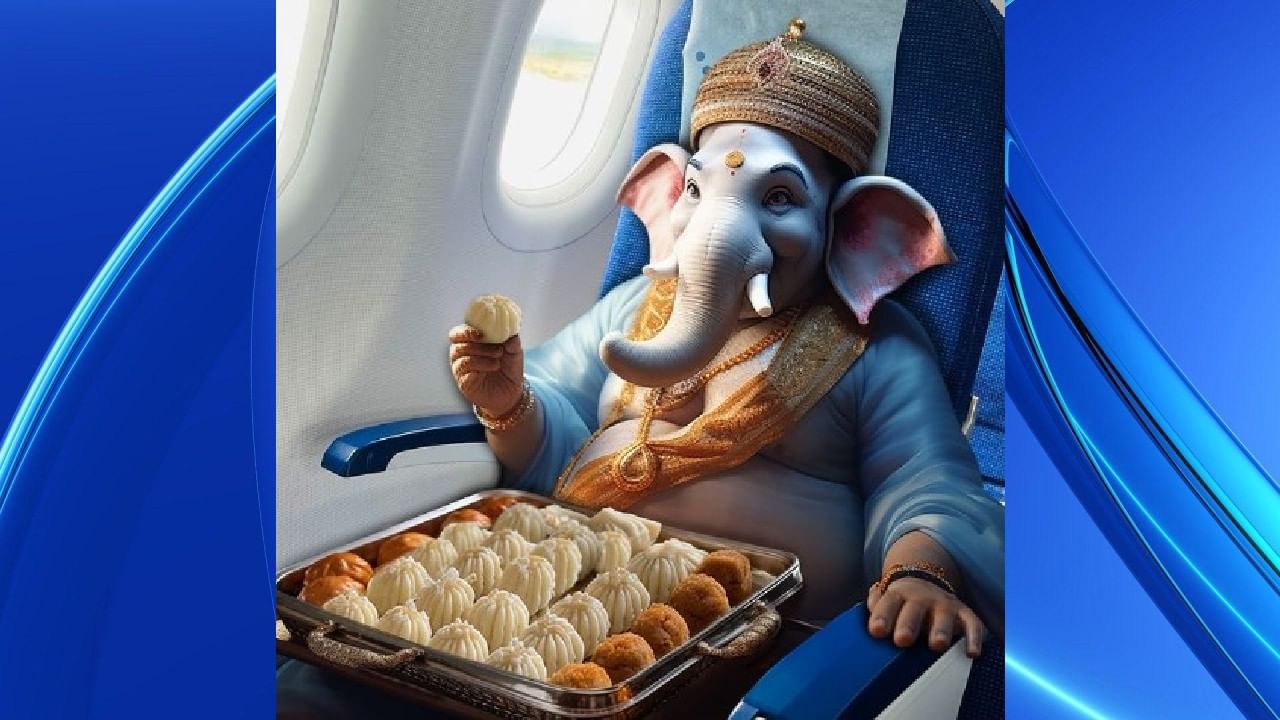 Ganesh Chaturthi 2023 | फ्लाईटच्या विंडो सीटवर बसले बाप्पा, या विमान कंपनीच्या क्रिएटीव्हीटीवर पब्लिक फिदा
