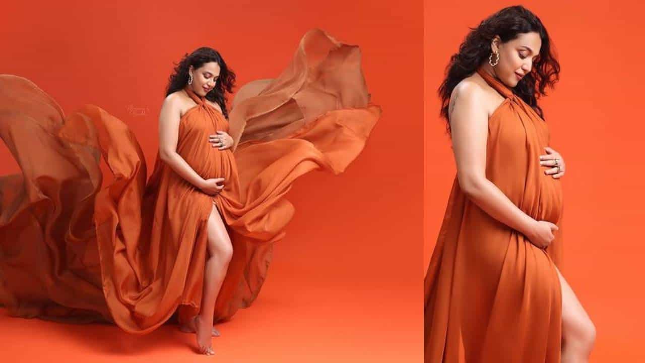 Swara Bhasker | भगव्या रंगाच्या ड्रेसमध्ये स्वरा भास्करचं प्रेग्नंसी फोटोशूट; नेटकरी म्हणाले अंधभक्तांना आणखी..
