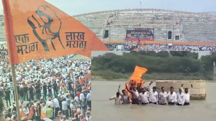 गोदावरी नदीपात्रात जलसमाधी आंदोलन, मराठा तरुण झाले आक्रमक गोदावरी नदीपात्रात जलसमाधी आंदोलन, मराठा तरुण झाले आक्रमक