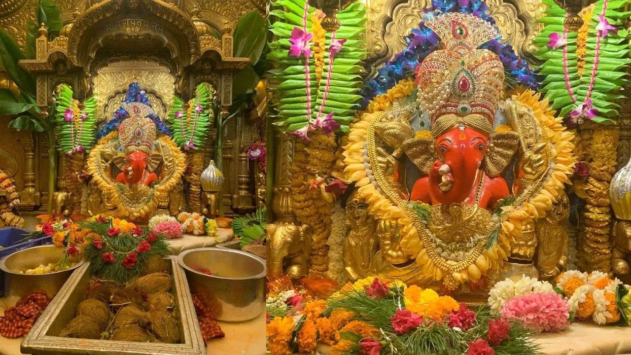 Ganesh Chaturthi 2023 | सिद्धिविनायक पावला, भक्ताने हिरेजडीत सोन्याचा मुकुट दान केला