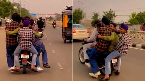 VIDEO | एका स्प्लेंडर बाईकवरती 7 मुलं बसली, व्हिडीओ पाहून लोकांना धक्का बसला