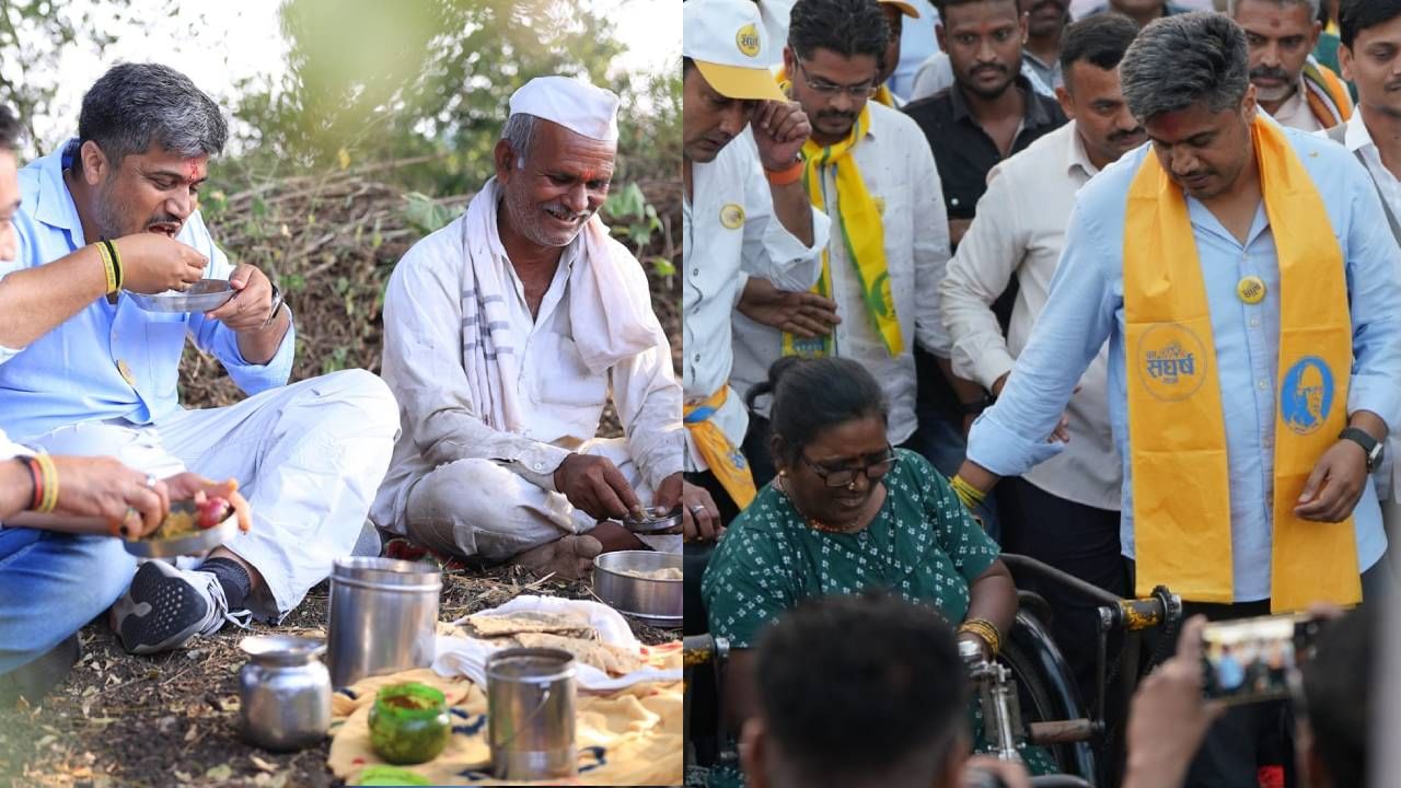 स्थानिकांशी संवाद अन् शेतकऱ्याच्या बांधावर जेवण... रोहित पवार यांच्या ...