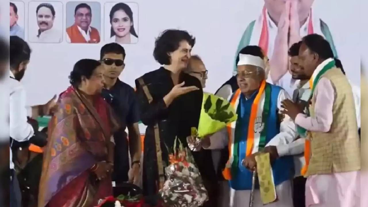 Priyanka Gandhi LOL Moment : मध्यप्रदेश दौऱ्यावर असलेल्या प्रियांका गांधी यांना हसूच आवरेना, असं काय घडलं? बघा मजेशीर व्हिडीओ