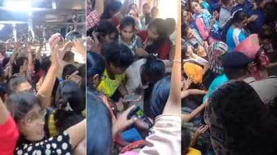 पोलिसांच्या देखत लोकल डब्यात महिलेला बेदम मारहाण, पाहा कुठे घडली घटना