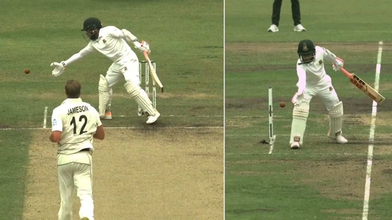 BAN vs NZ | टाईम आऊटचा वाद असतानाच मुशफिकुरची चुकी, ठरला पहिलाच फलंदाज