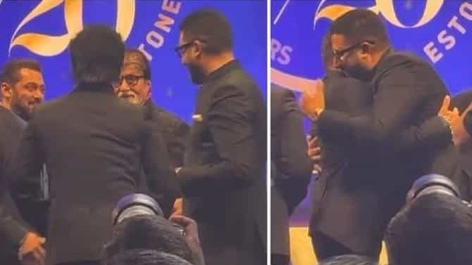 सलमानची अभिषेक अन् अमिताभ बच्चन यांना गळाभेट; नेटकरी म्हणाले अत्यंत दुर्मिळ क्षण