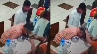 VIDEO : कुटुंबियांसोबत हॉटेलमध्ये जेवतानाच त्याला आला हार्ट ॲटॅक, कॅमेऱ्यात कैद झाला शेवटचा क्षण