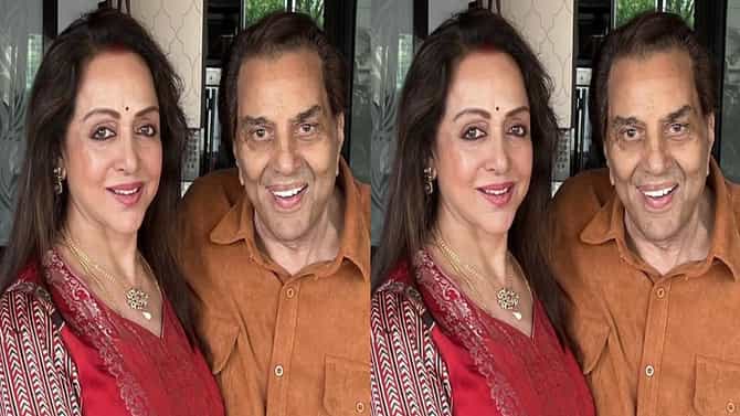 Dharmendra यांचा वाढदिवस, हेमा मालिनी यांनी पतीला केलं किस, दोघांचे Unseen फोटो व्हायरल
