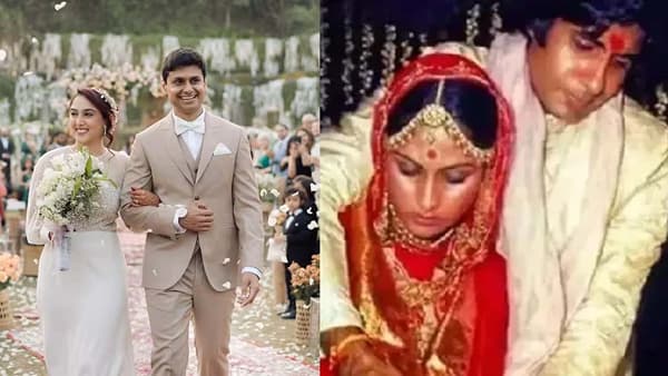 आमिर खानची लाडकी लेक आयरा खान नुकतीच लग्नबंधनात अडकली. आयरा आणि नुपूर शिखरेचं लग्न विविध कारणांमुळे चर्चेत आलं आहे. या लग्नात फारच वेगळ्या गोष्टी पहायला मिळाल्या. मात्र याआधीही बॉलिवूड इंडस्ट्रीत अनेकांनी अनोख्या पद्धतीने लग्न केलं.
