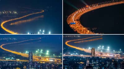 जणू सोनेरी रिबिनच.. अटल सेतूचं रात्रीचं विस्मयकारक दृश्य, पहा व्हिडीओ