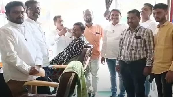 मराठा आरक्षणासाठी अनोखा संकल्प, आरक्षण जाहीर होताच केस कापले अन्…