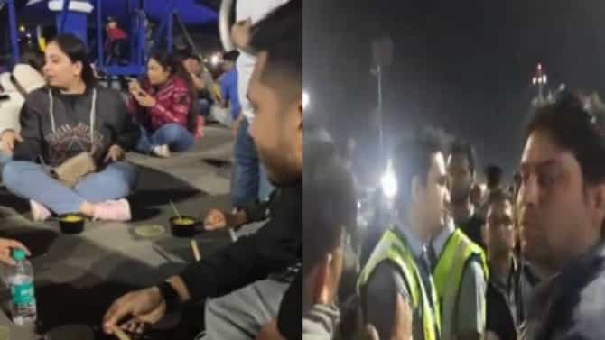 शेतात नाही तर मुंबई विमानतळाच्या धावपट्टीवर करतायं जेवण, Video व्हायरल कारण...