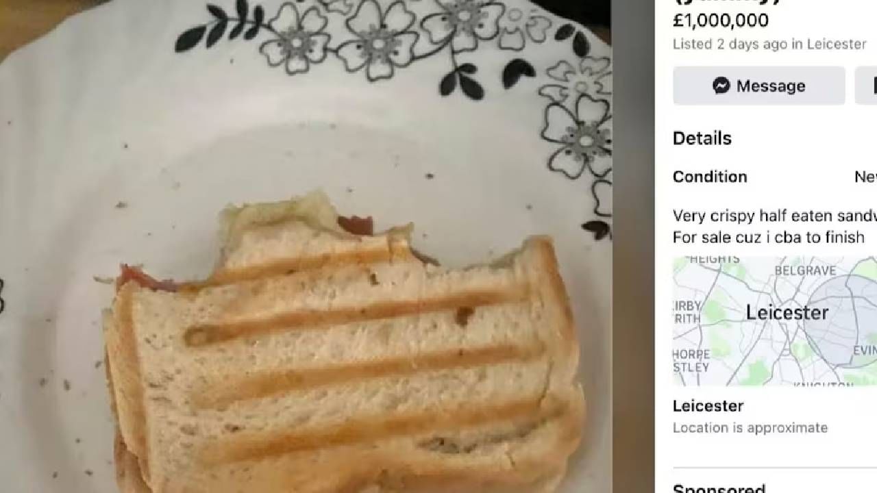 अय्यो... उष्टा सँडविच 10 कोटीला, फेसबुकवर विक्री; कुणी खाल्लाय हा अर्धवट सँडविच?