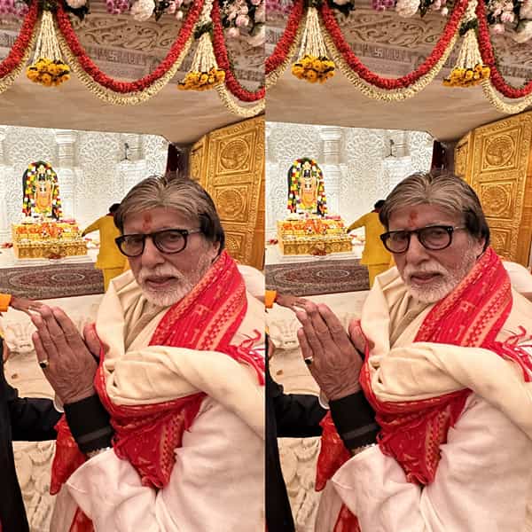 अभिनेते अमिताभ बच्चन 22 जानेवारी 2024 रोजी झालेल्या प्राणप्रतिष्ठा सोहळ्यात उपस्थित होते. आता पुन्हा एकदा बिग बी रामनगरी अयोध्येत पोहोचले आहेत. प्रभू राम यांचा आशीर्वाद घेतानाचे अनेक फोटो सोशल मीडियावर व्हायरल होत आहेत.