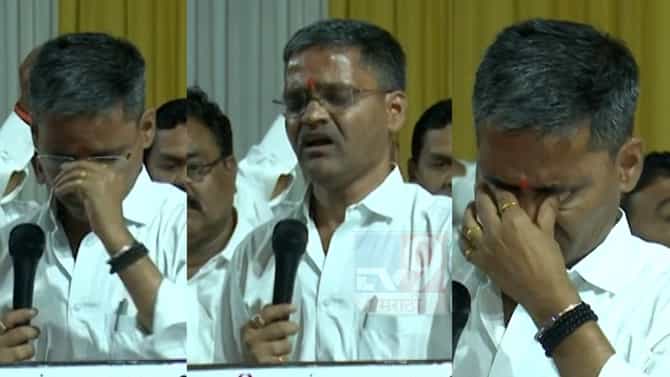 निलेश लंके यांच्या डोळ्यांमध्ये अश्रू, कार्यकर्त्यांसमोर भावूक, आमदारकीच्या राजीनाम्याची घोषणा