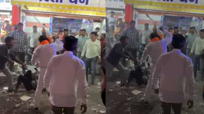 आमदार संजय गायकवाड यांचा धक्कादायक व्हिडिओ, काठी घेऊन मिरवणुकीत युवकांना मारहाण