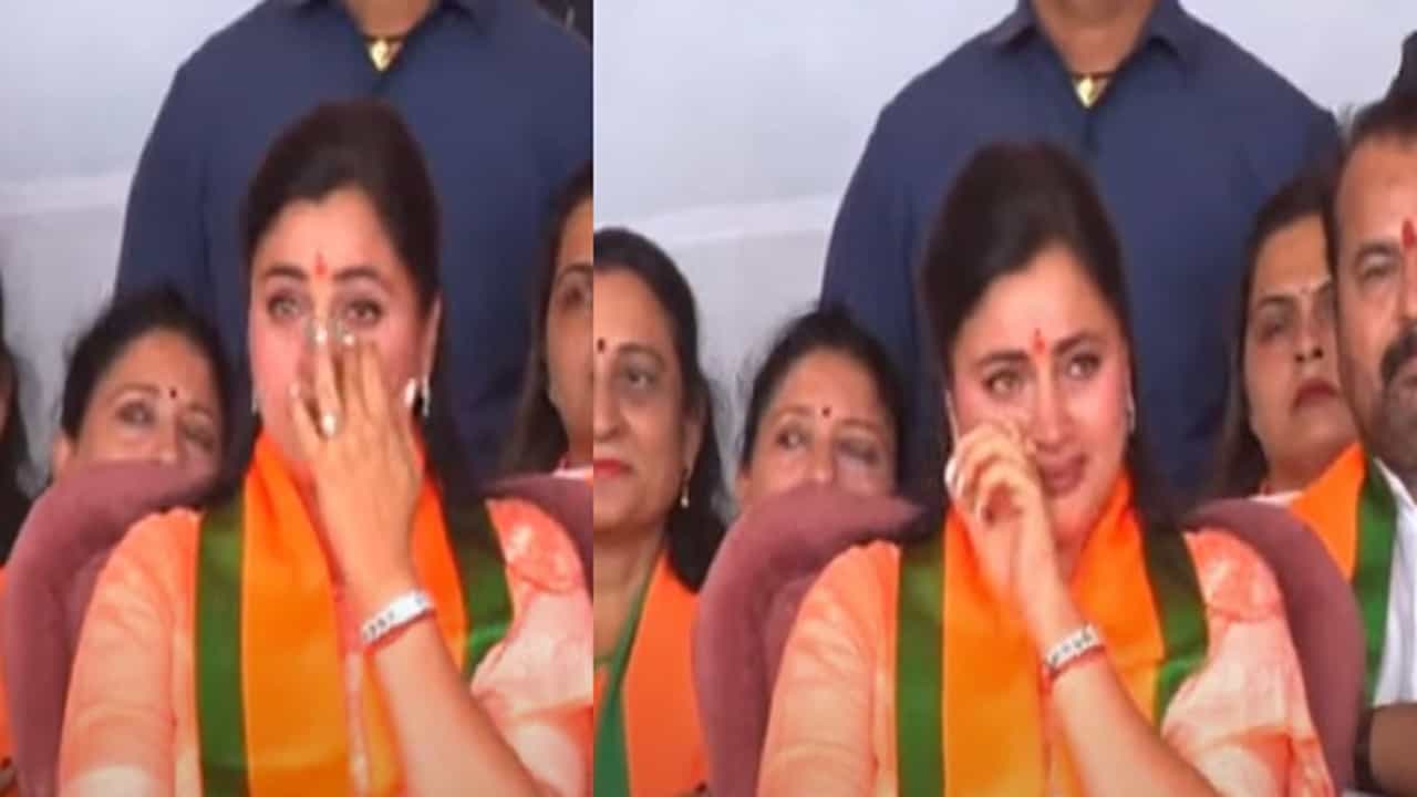 रवी राणांचं भाषण ऐकून सभेच्या मंचावर नवनीत राणांना अश्रू अनावर, बघा व्हिडीओ