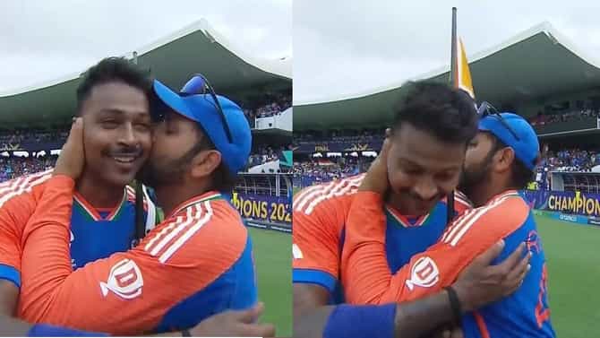 Rohit Sharma : भावूक हार्दिक पांड्याला रोहित शर्माने मारली मिठी आणि गालावर किसही.. इमोशनल Videoने अनेकांचं मन जिंकलं