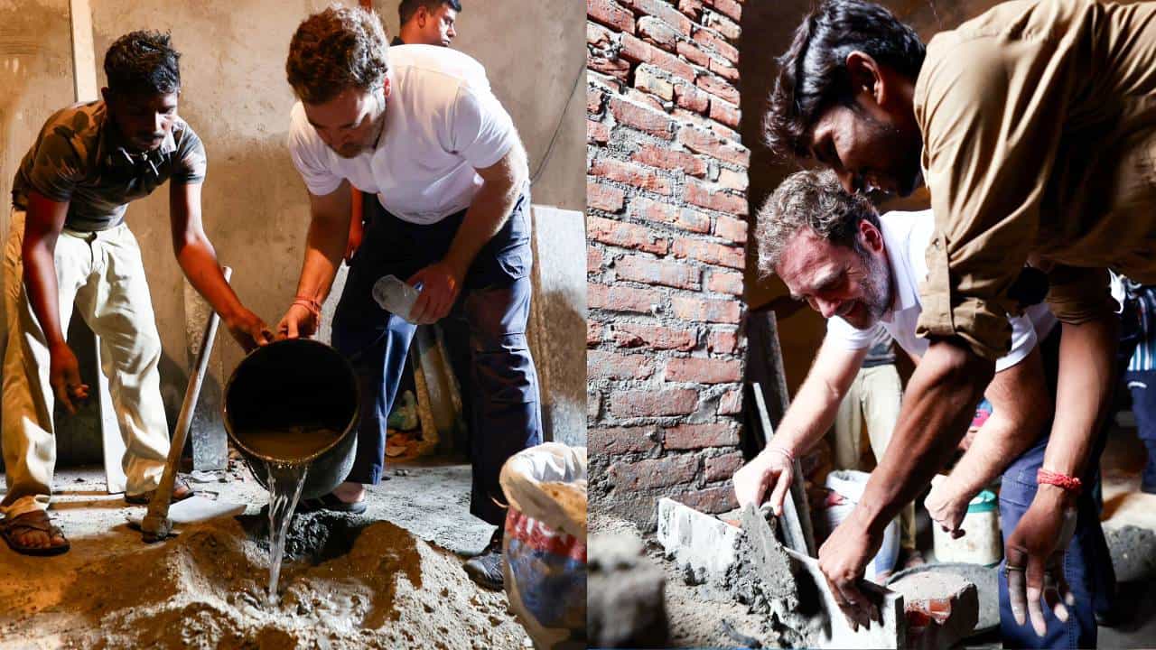 काँग्रेस नेते राहुल गांधी विविध ठिकाणी भेटी देत असतात. विविध स्तरातील लोकांची राहुल गांधी भेट घेत असतात. आताही राहुल गांधी यांनी गवंडी काम करणाऱ्या कामगारांची भेट घेतली. दिल्लीतील गौतम बुद्ध नगर मधल्या कामगारांसोबत राहुल गांधी यांनी गवंडी कामाचा अनुभव घेतला.