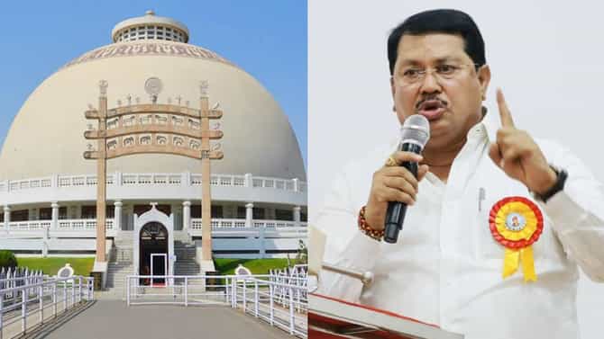 विजय वडेट्टीवारांची नागपूरच्या दीक्षाभूमीला भेट; भूमिगत पार्किंगच्या मुद्द्यावर म्हणाले, जनतेच्या भावनेचा...