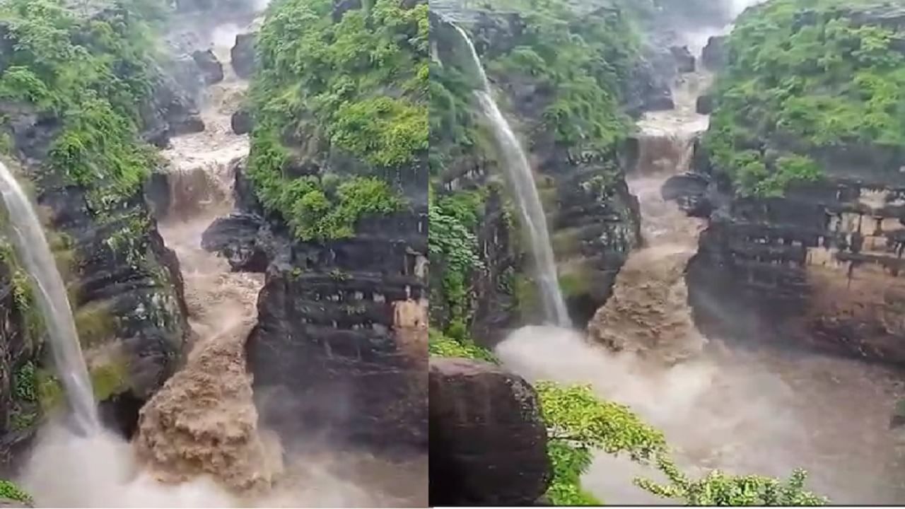 Ajanta Caves Waterfall : ओसंडून वाहू लागला अजिंठा लेणीचा धबधबा; बघा नयनरम्य दृश्य