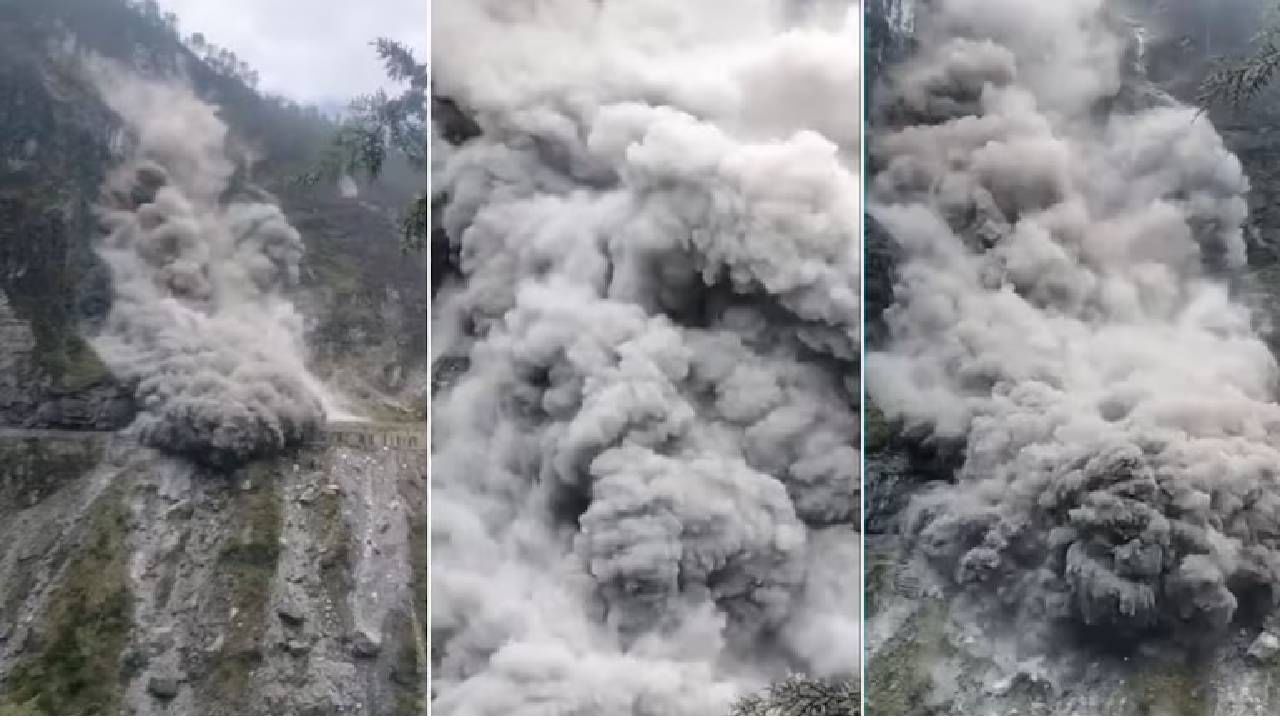 Landslide Video : बद्रीनाथमध्ये भूस्खलन अन् राष्ट्रीय महामार्ग बंद, पाहा थरारक व्हिडीओ