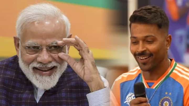 सूर्याबद्दलच्या 'त्या' प्रश्नावर हार्दिक पांड्यानं जे उत्तर दिलं त्यानंतर मोदींनाही हसू आवरलं नाही, बघा व्हिडीओ सूर्याबद्दलच्या 'त्या' प्रश्नावर हार्दिक पांड्यानं जे उत्तर दिलं त्यानंतर मोदींनाही हसू आवरलं नाही, बघा व्हिडीओ