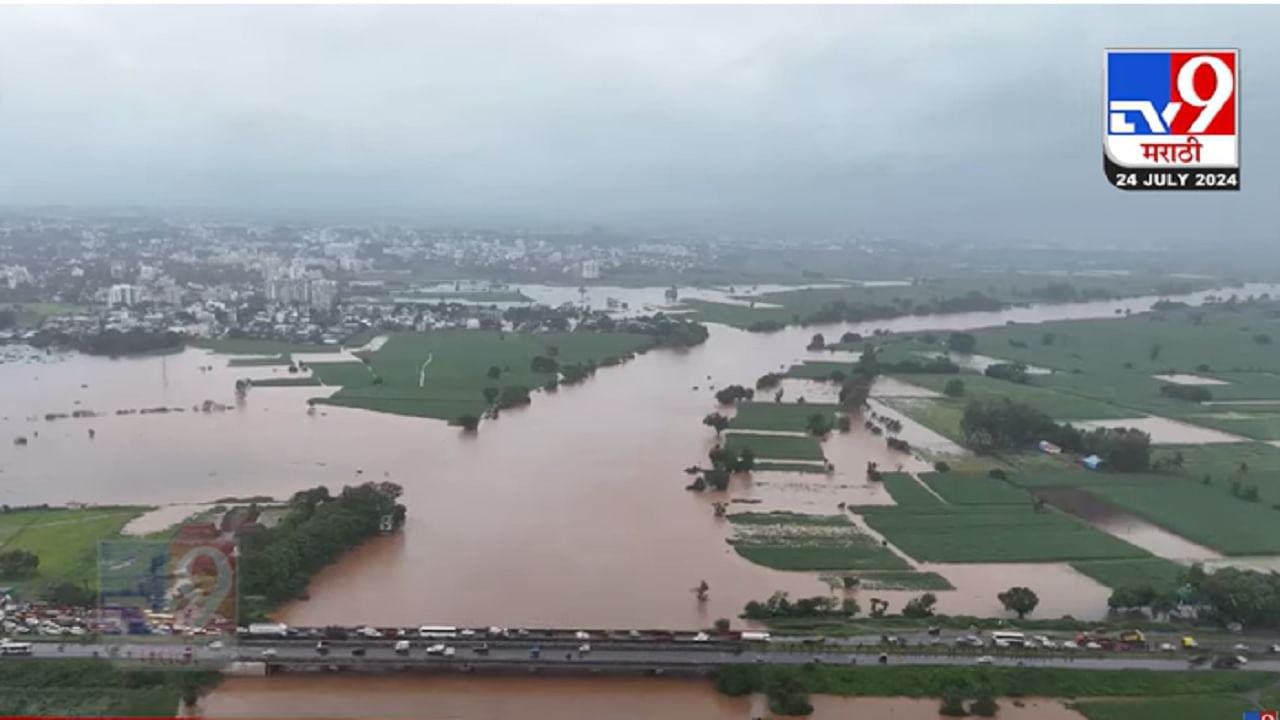 कोल्हापुराला महापुराचा धोका? 'पंचगंगे'च्या पाणी पातळीत वाढ, ड्रोनद्वारे पाहा धडकी भरवणारी दृश्य