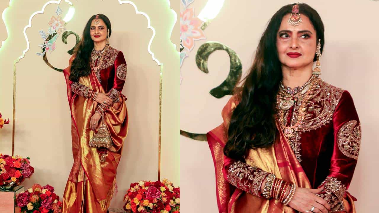 राधिका मर्चंट आणि अनंत अंबानी यांचा लग्नसोहळ्याची जोरदार चर्चा आहे. या दोघांच्या लग्नाला दिग्गज कलाकारांनी हजेरी लावली आहे. अभिनेत्री रेखा या लग्नसोहळ्याला उपस्थित होत्या. लाल रंगाच्या आऊटफिटमध्ये अभिनेत्री रेखा...