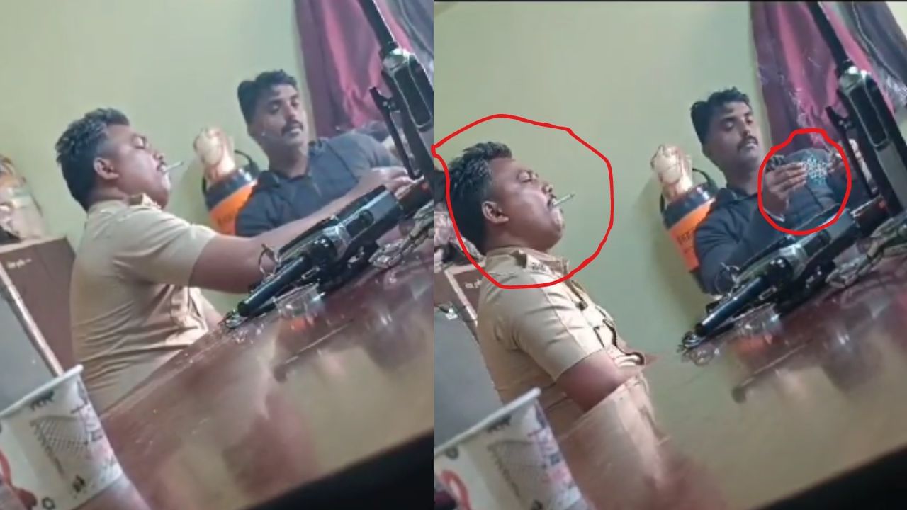 पोलीस ठाण्यात रंगला जुगाराचा डाव, वर्दीवरील पोलिसांचे धुम्रपान…व्हिडिओ व्हायरल