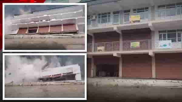 ढग फुटीमुळे तांडव, अवघ्या 7 सेकंदात 4 मजली इमारतीसोबत काय झालं पहा? हादरवून सोडणारा Video