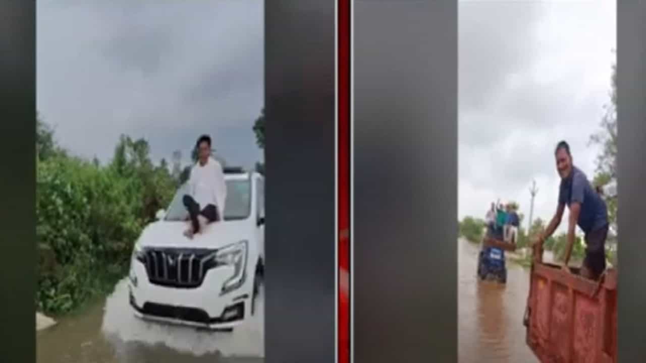 पूरस्थितीवर आमदार-खासदार असंवेदनशील? पाहणीसाठी गेले अन् स्टंटबाजीचे रील, व्हिडिओ केले पूरस्थितीवर आमदार-खासदार असंवेदनशील? पाहणीसाठी गेले अन् स्टंटबाजीचे रील, व्हिडिओ केले