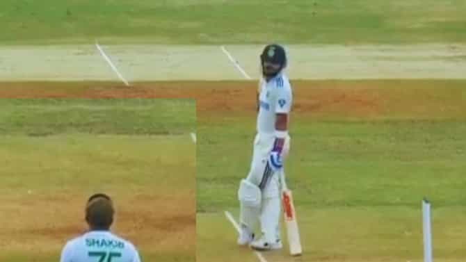 IND vs BAN कसोटीदरम्यान मैदानात माज दाखवणारा शाकिब विराटला नडला? दोघांमधील व्हिडीओ समोर