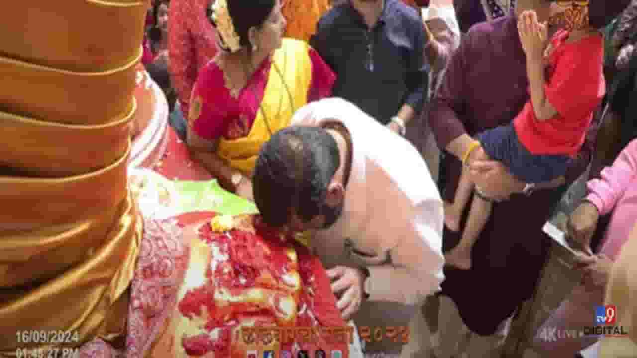 मुख्यमंत्री शिंदे आपल्या परिवारासह लालबागच्या राजा चरणी लीन, काय साकडं घातलं?