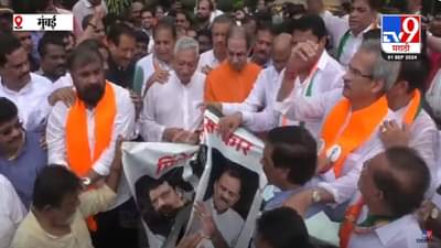 उद्धव ठाकरेंसह मविआ नेत्यांनी महायुती सरकारला मारले जोडे, बघा व्हिडीओ