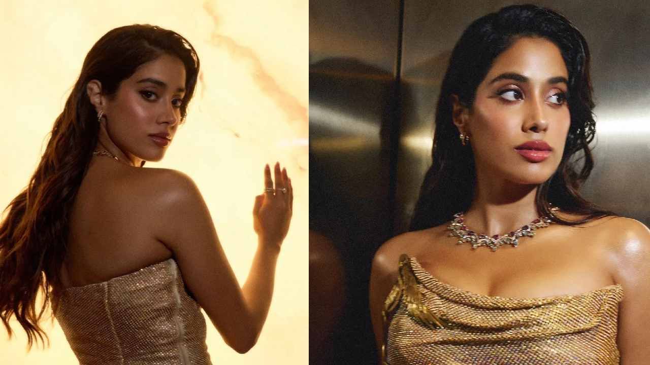 De acordo com relatos da mídia, o colar de Janhvi Kapoor vale cerca de 8 milhões. 