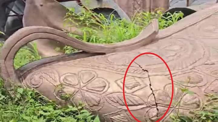 महाराजांचा 100 फुटी भव्य पुतळा तयार होण्याआधीच तडे, निकृष्ट दर्जाचं काम की हलगर्जीपणा? महाराजांचा 100 फुटी भव्य पुतळा तयार होण्याआधीच तडे, निकृष्ट दर्जाचं काम की हलगर्जीपणा?